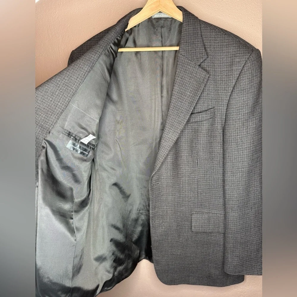 Oscar De La Renta Herringbone Classic Sport Coat Blazer Men's 44R 100% Wool